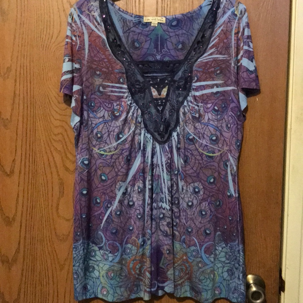 Peacock patterned dress shirt
